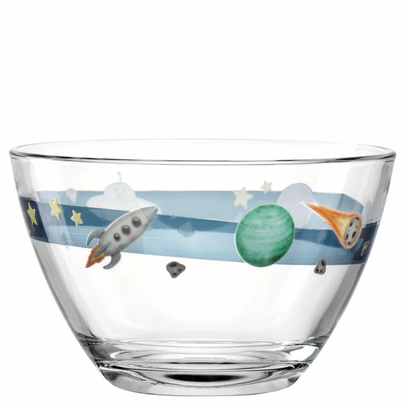 Leonardo Schale Bambini Avventura Weltall, Schüssel, Schälchen, Kalk-Natron-Glas, Mehrfarbig, 12 cm, 044416