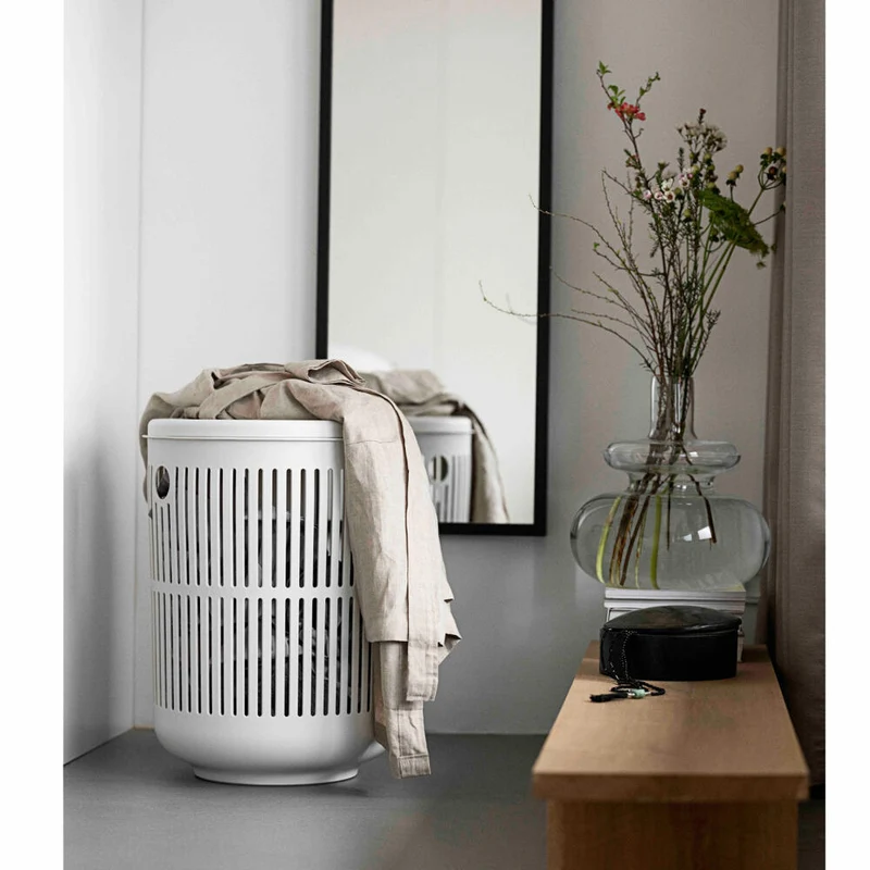 Zone Denmark Wäschekorb Ume, Wäschebox, Wäschetruhe, Wäschesammler, Kunststoff, Grey, 60 L, 26526