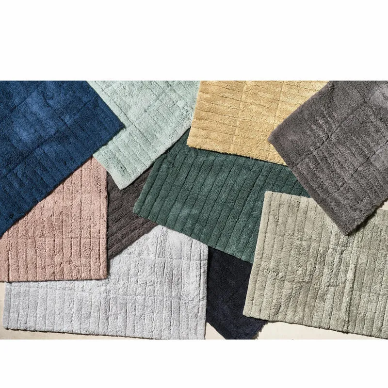Zone Denmark Badematte Tiles, Badteppich, Badvorleger, Duschvorleger, Baumwolle, Anthracite, 80 x 50 cm, 13531