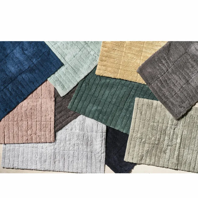 Zone Denmark Badematte Tiles, Badteppich, Badvorleger, Duschvorleger, Baumwolle, Grey, 80 x 50 cm, 13533