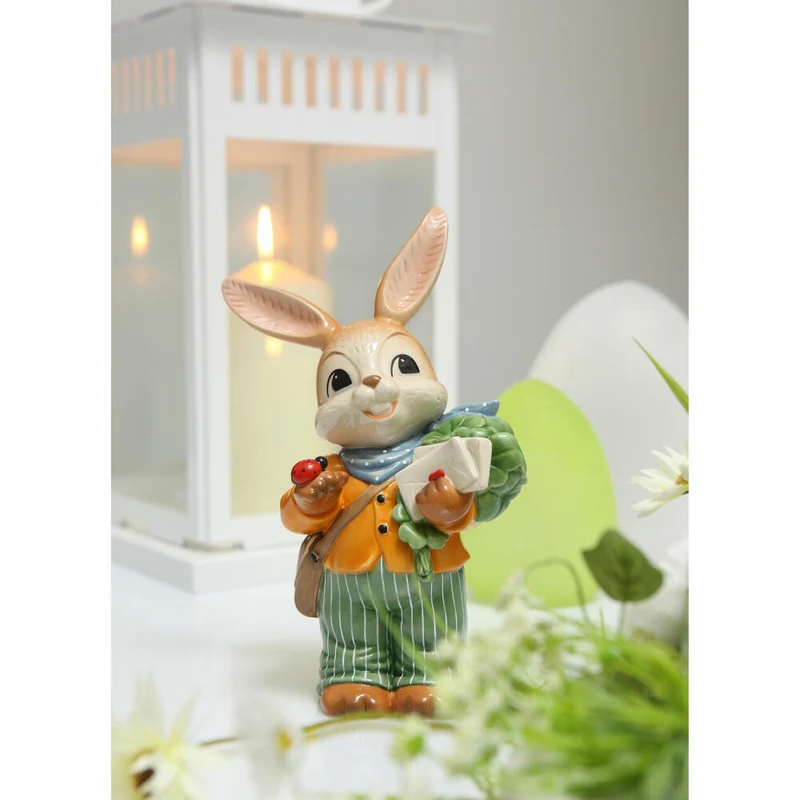 Goebel Figur Hase - Mit guten Wünschen, Ostern, Steingut, Bunt, 24 cm, 66845641
