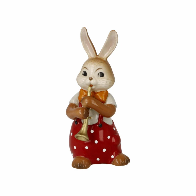 Goebel Figur Hase - Süßer Flötenspieler, Ostern, Steingut, Bunt, 8 cm, 66845791