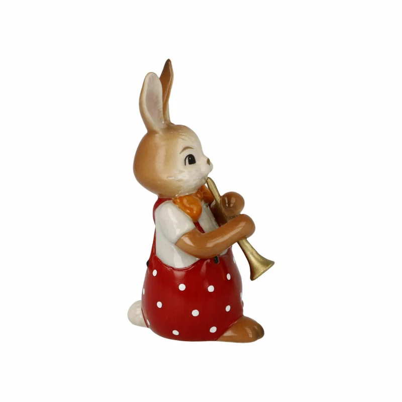 Goebel Figur Hase - Süßer Flötenspieler, Ostern, Steingut, Bunt, 8 cm, 66845791