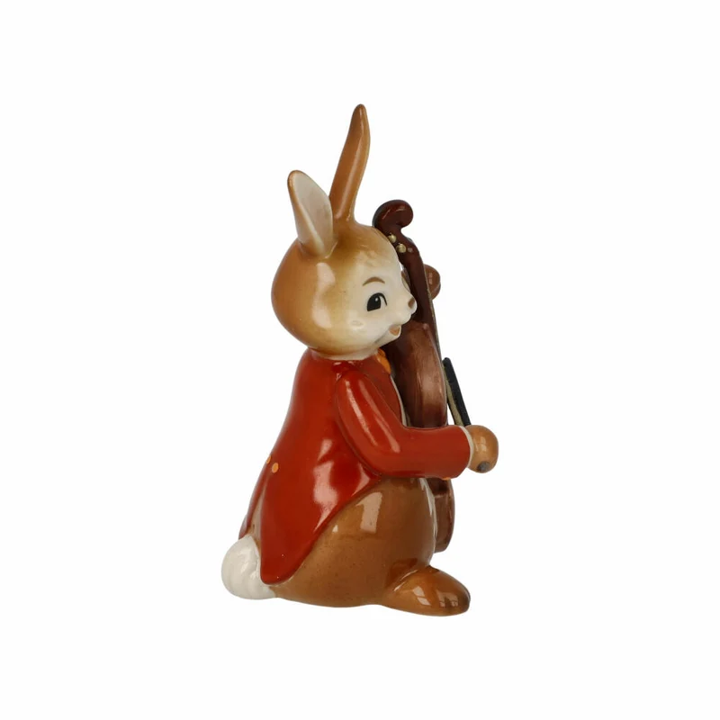 Goebel Figur Hase - Fröhlicher Bassist, Ostern, Steingut, Bunt, 8 cm, 66845801