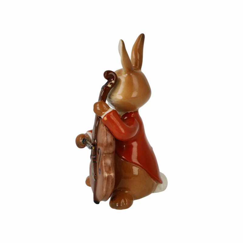 Goebel Figur Hase - Fröhlicher Bassist, Ostern, Steingut, Bunt, 8 cm, 66845801