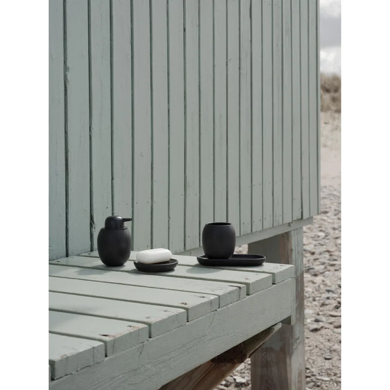 Stelton Zahnbürstenhalter Fjord, Zahnputzbecher, Becher, Steinzeug, Black, 113