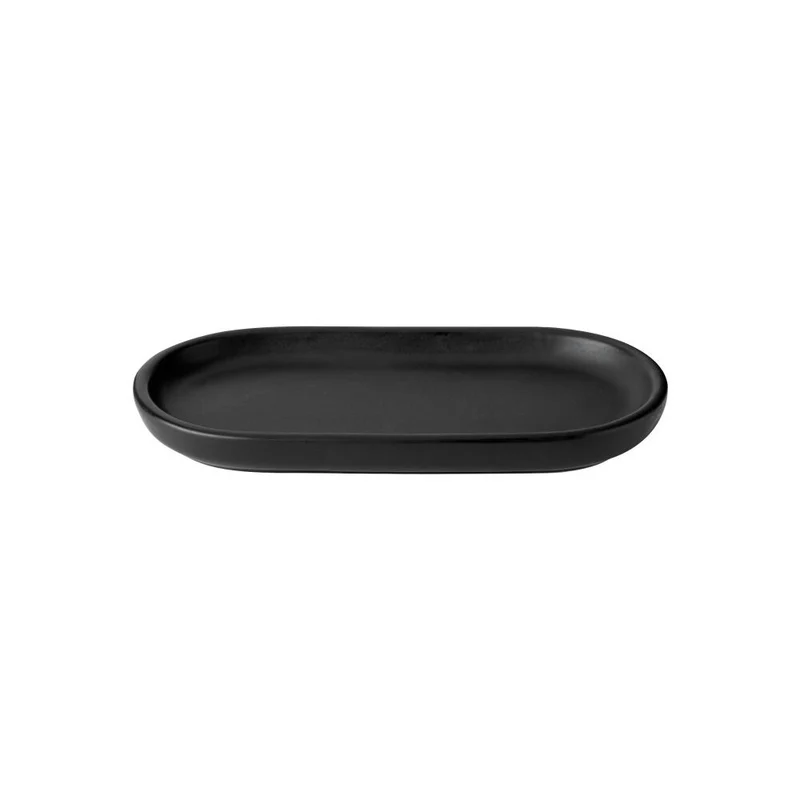 Stelton Tablett Fjord, Ablage, Teller, Untersetzer, Steinzeug, Black, 115