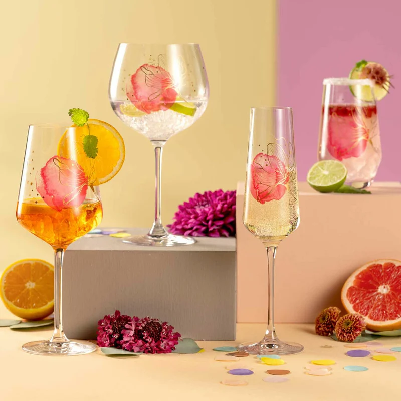 Leonardo Trinkglas Presente Blüte, Kristallglas, Mehrfarbig, 365 ml, 044482