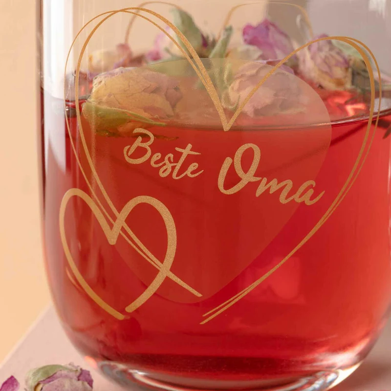 Leonardo Tasse Emozione Beste Oma, Henkelbecher, Kalk-Natron-Glas, Gelb, 400 ml, 033226