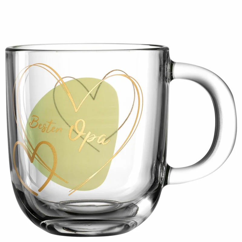 Leonardo Tasse Emozione Bester Opa, Henkelbecher, Kalk-Natron-Glas, Grün, 400 ml, 033227