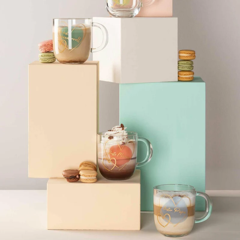 Leonardo Tasse Emozione Beste Mama, Henkelbecher, Kalk-Natron-Glas, Apricot, 400 ml, 033228