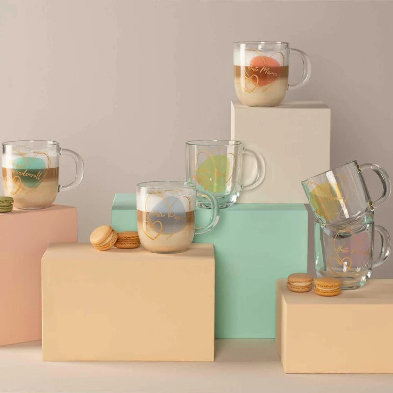 Leonardo Tasse Emozione Beste Freundin, Henkelbecher, Kalk-Natron-Glas, Rose, 400 ml, 033230