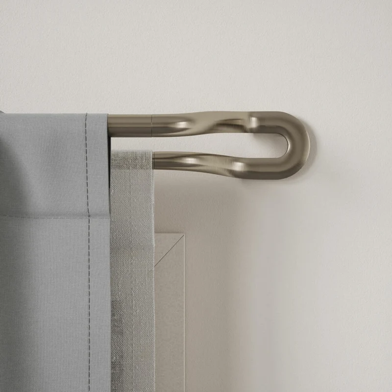 Umbra Doppel-Gardinenstange Midnight, Ausziehbare Vorhangstange, Edelstahl, Aluminium, Nickel, 107-305 cm, 1017290-1001