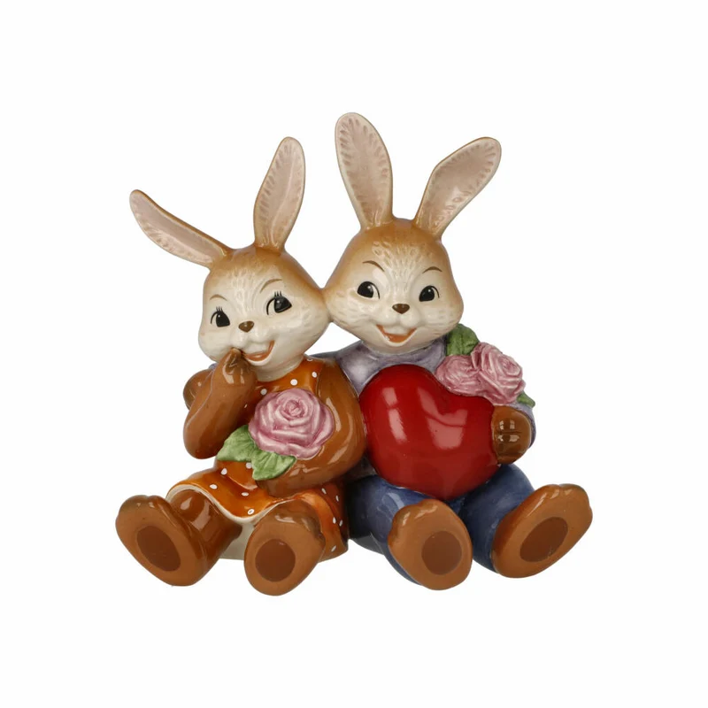Goebel Figur Hasen - Mein Valentins-Schatz, Steingut, Bunt, 12 cm, 66845841