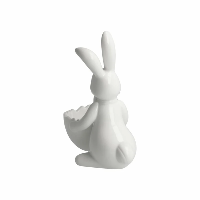 Goebel Figur Hase mit Schale Snow White - Sweet Boy, Porzellan, Bunt, 16 cm, 66845921