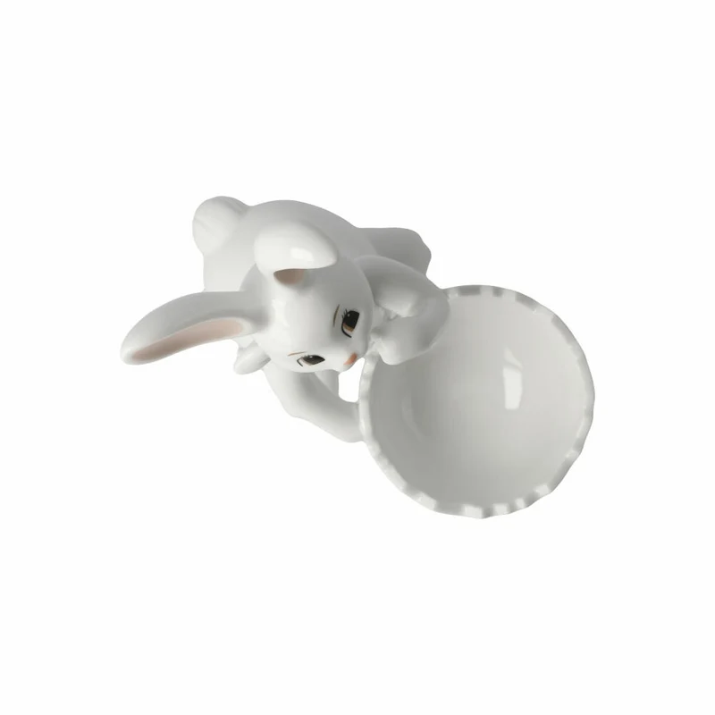 Goebel Figur Hase mit Schale Snow White - Cute Girl, Porzellan, Bunt, 16 cm, 66845931