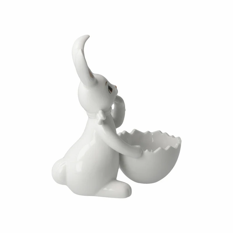 Goebel Figur Hase mit Schale Snow White - Cute Girl, Porzellan, Bunt, 16 cm, 66845931