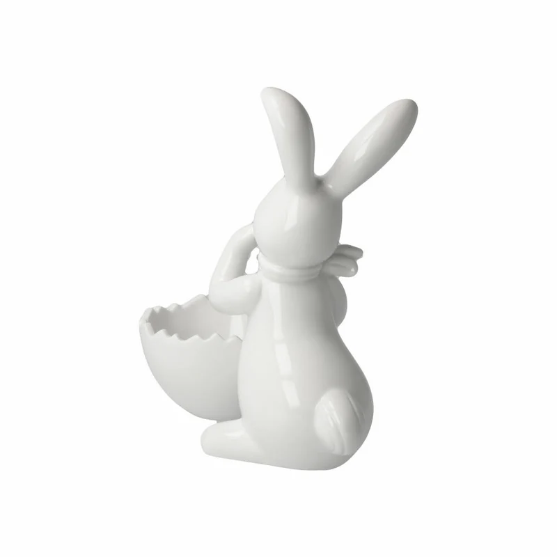 Goebel Figur Hase mit Schale Snow White - Cute Girl, Porzellan, Bunt, 16 cm, 66845931