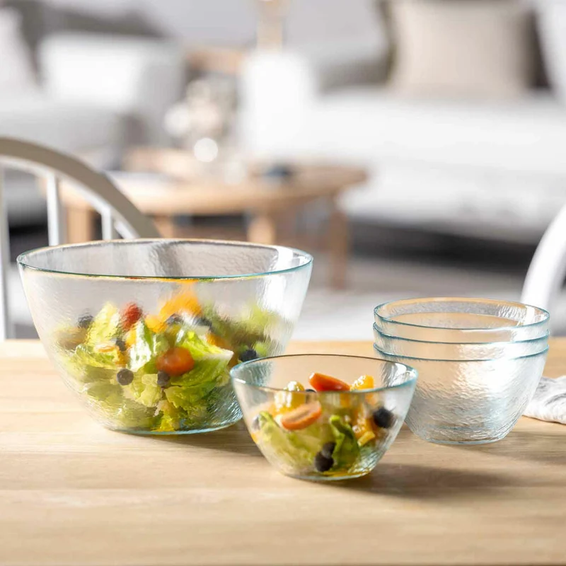 Leonardo Schalenset Attivo 5-tlg., Salatschale, 4 Schüsseln, Kalk-Natron-Glas, Klar, 025584