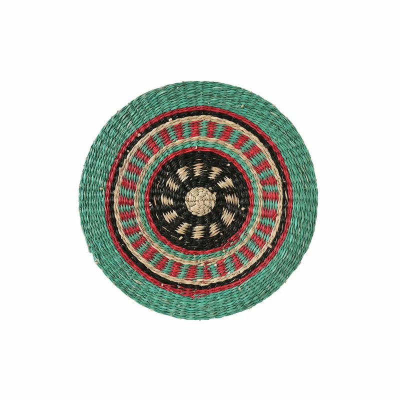 Gift Company Boathouse Platzmatte, rund, Platzdecke, Platzset, Platzdecken, Seegras, Grün / Rot / Schwarz, Ø 38 cm, 1031701020