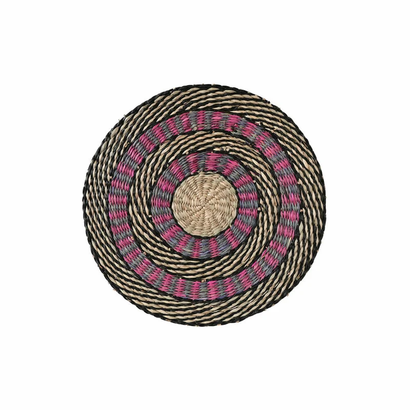 Gift Company Boathouse Platzmatte, rund, Platzdecke, Platzset, Platzdecken, Seegras, Natur / Pink / Schwarz, Ø 38 cm, 1031801020