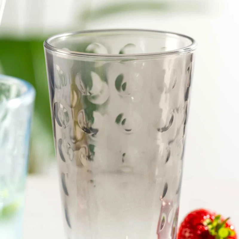 Leonardo Trinkgläser Set Optic 4-tlg., Trinkbecher, Kalk-Natron-Glas, Mehrfarbig, 540 ml, 023486