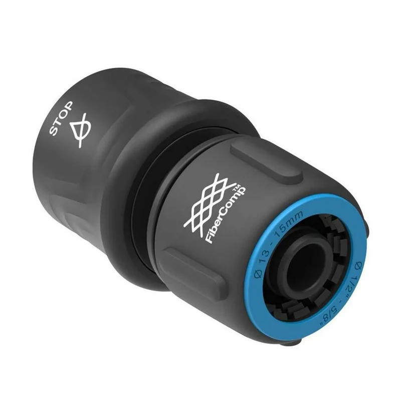 Fiskars Schlauchanschluss FiberComp Stop 13-15 mm, FiberComp-Kunststoff, Blau, 1054789