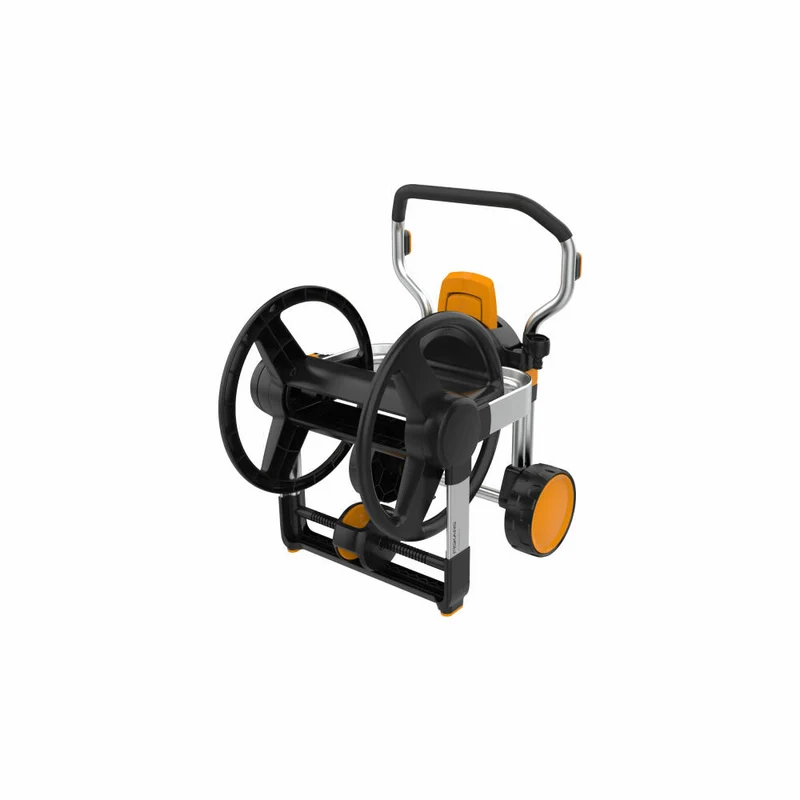 Fiskars Manueller Schlauchhalter Waterwheel XL leer, Kunststoff, Schwarz, Orange, 1062257