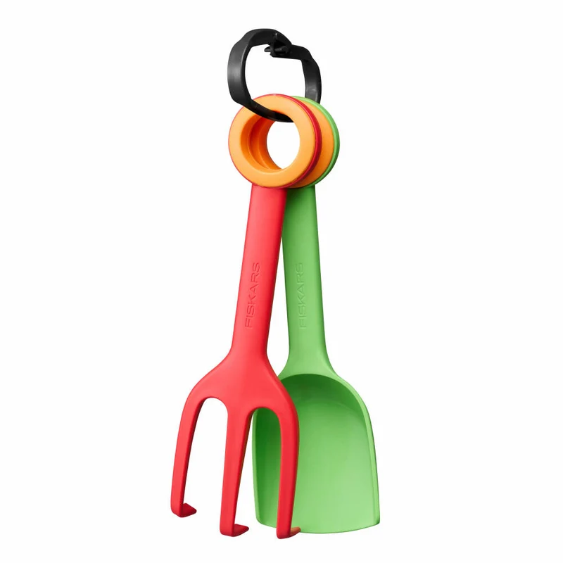 Fiskars Blumenkelle & Pflanzgabel-Set MyFirst 2-tlg., Kunststoff, Rot, Grün, 1062471