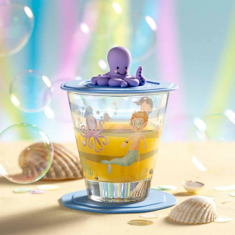 Leonardo Trinkset Bambini Avventura Meer 3-tlg., Trinkbecher, Kalk-Natron-Glas, Mehrfarbig, 215 ml, 023676