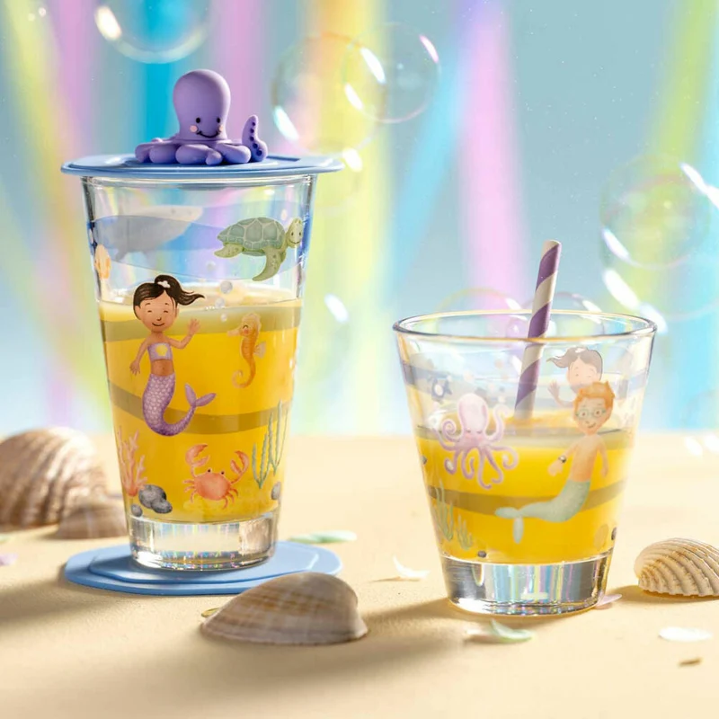 Leonardo Trinkgläser Set Bambini Avventura 6-tlg., Trinkbecher, Kalk-Natron-Glas, Mehrfarbig, 215 ml, 023680