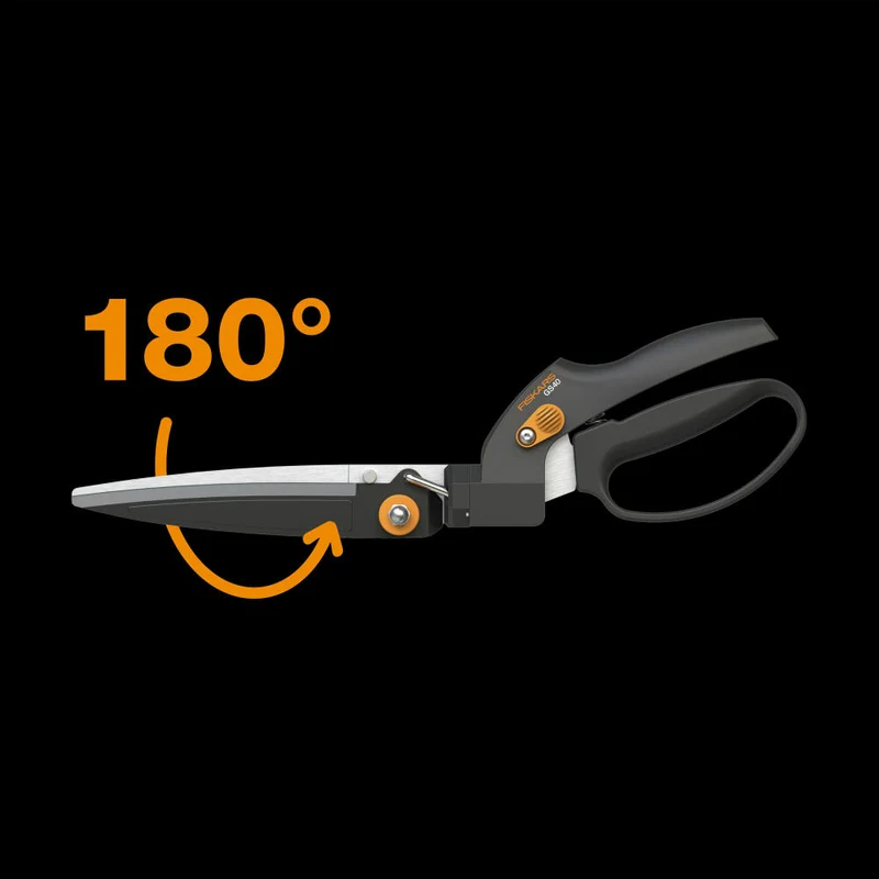 Fiskars Rasenkantenschere SmartFit GS40, Rasenschere, Kunststoff, Stahl, Schwarz, Orange, 1023632