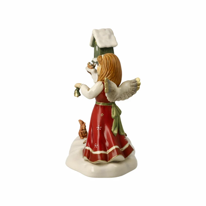 Goebel Engel Himmlischer Besuch, Dekofigur, Steingut, Rot-Grün, 19.5 cm, 66704441
