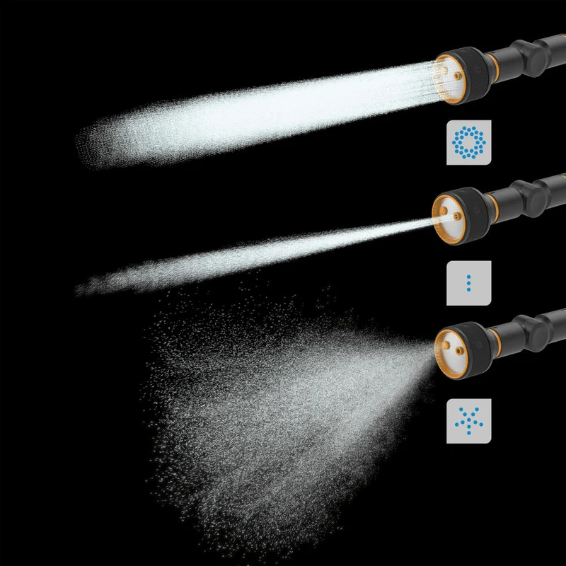 Fiskars Gießstab mit 3 Funktionen, Frontregler, Kunststoff, Aluminium, Schwarz, Orange, 1065488