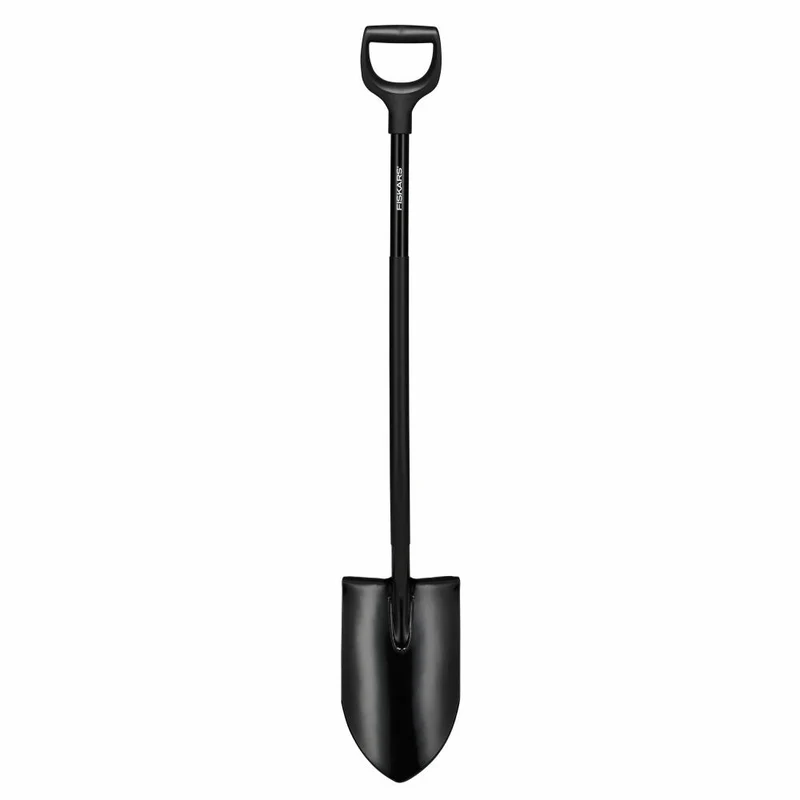 Fiskars Gärtnerspaten Ergonomic Pro XL spitz, Schaufel, Borstahl, Stahl, Kunststoff, Schwarz, 130 cm, 1066707