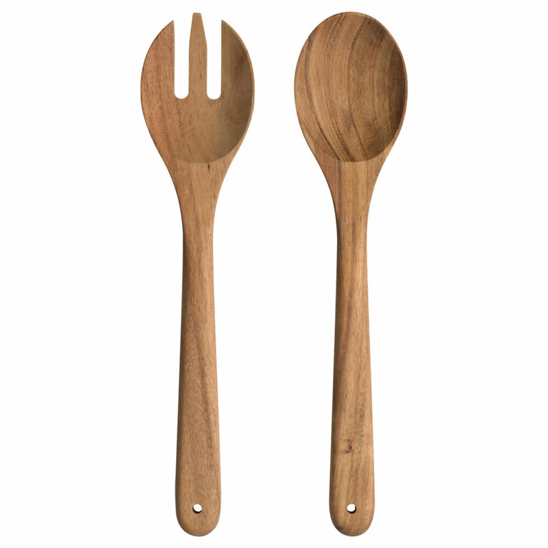 Leonardo Salatbesteck Matera Akazie 2-tlg., Salatlöffel, Salatgabel, Akazienholz, Braun, 30 cm, 023076