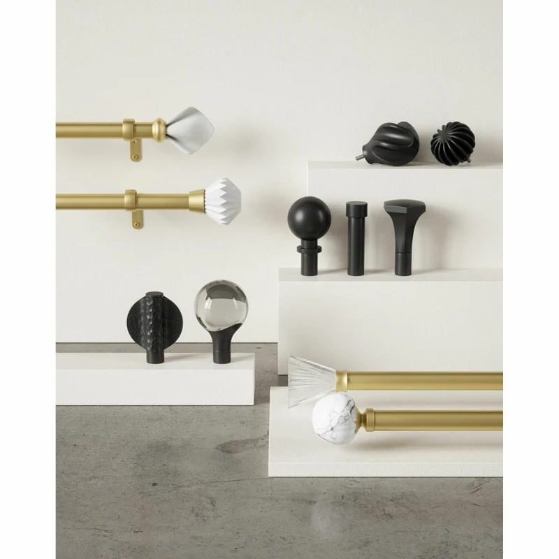 Umbra Teleskop-Vorhangstange Odyssey, Gardinenstange, Stahl, Aluminium, Schwarz, 107-305 cm, 1017248-038