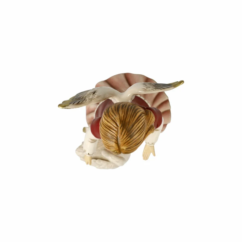 Goebel Engel Anmutiger Schwanenfreund, Dekofigur, Steingut, Bordeaux, 26 cm, 41670291