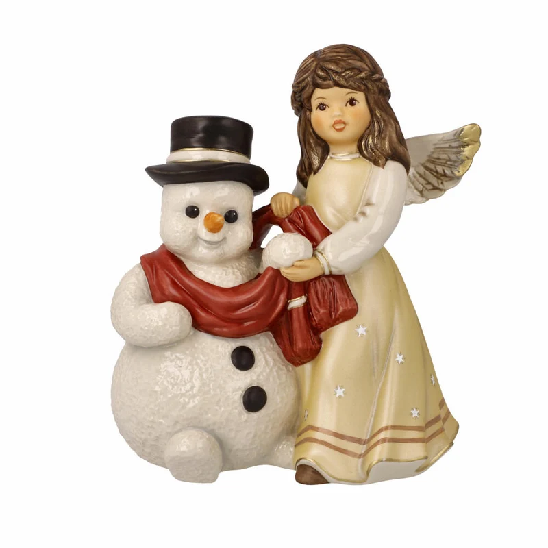 Goebel Engel Kuschelige Winternacht, Dekofigur, Weihnachten, Steingut, Champagner, 14.5 cm, 41675071