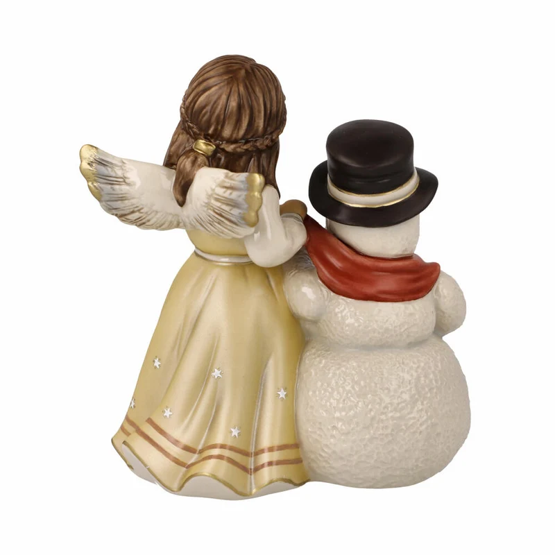 Goebel Engel Kuschelige Winternacht, Dekofigur, Weihnachten, Steingut, Champagner, 14.5 cm, 41675071