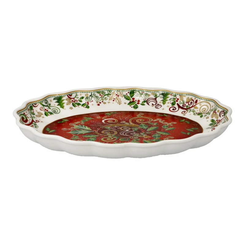 Goebel Schale Palais Royal - Ellipsis, Weihnachtsmotiv, Porzellan, Bunt, 28 x 21.5 cm, 51001611
