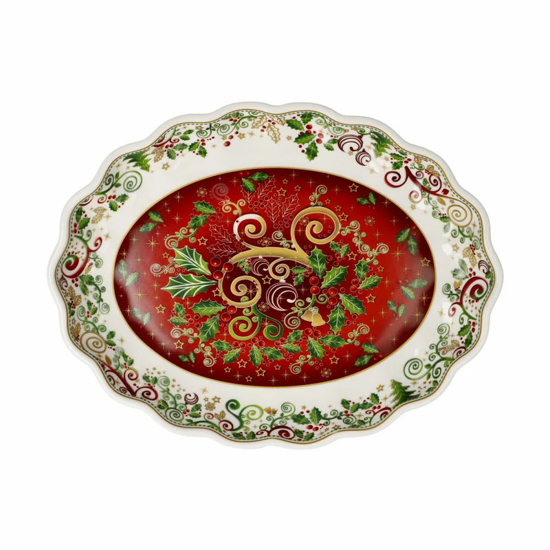 Goebel Schale Palais Royal - Ellipsis, Weihnachtsmotiv, Porzellan, Bunt, 28 x 21.5 cm, 51001611