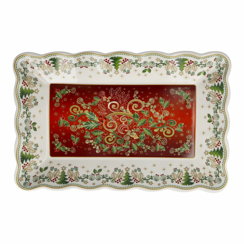 Goebel Schale Palais Royal - Karree, Weihnachtsmotiv, Porzellan, Bunt, 32 x 21 cm, 51001621