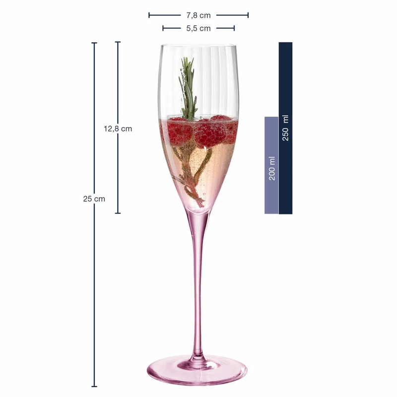 Leonardo Sektglas Poesia, Sekt Glas, Champagnerglas, Champagner, Kristallglas, Rose, 250 ml, 022377