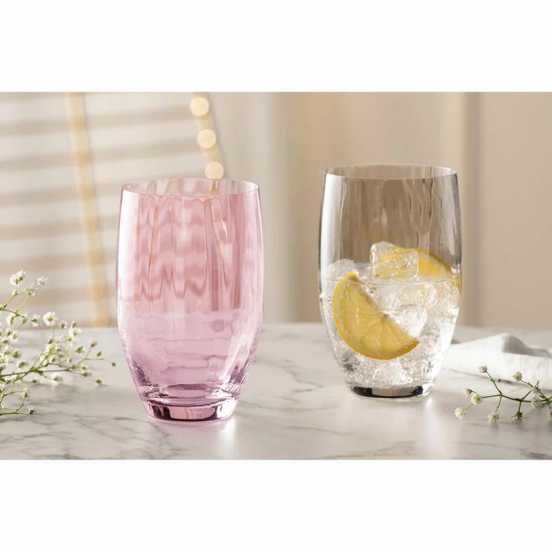 Leonardo Trinkglas Poesia, Wasserglas, Saftglas, Glas, Kristallglas, Rose, 460 ml, 022379