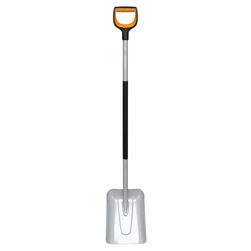 Fiskars Schaufel Xact, Gartenschaufel, Schippe, Borstahl, Stahl, Kunststoff, Schwarz, Orange, 130 cm, 1066731