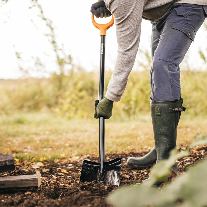 Fiskars Spaten Solid Plus XL spitz, Schaufel, Borstahl, Stahl, Kunststoff, Schwarz, Orange, 126.5 cm, 1067517