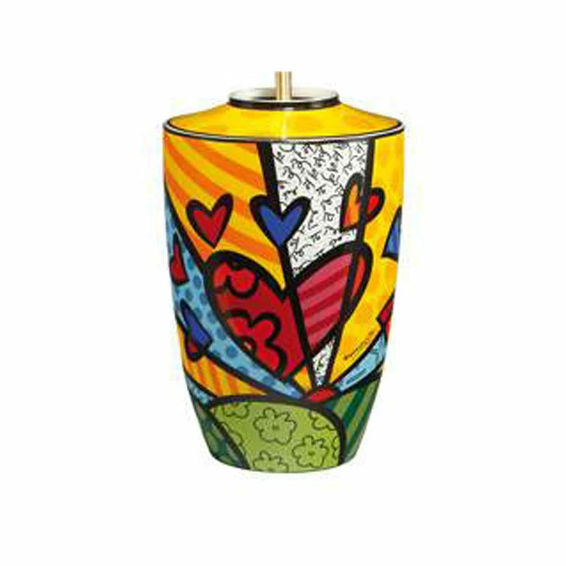 Goebel A New Day - Lampe, Lampenfuss, Pop Art, Romero Britto, Porzellan-Kombi, Bunt, 40 cm, 66452371