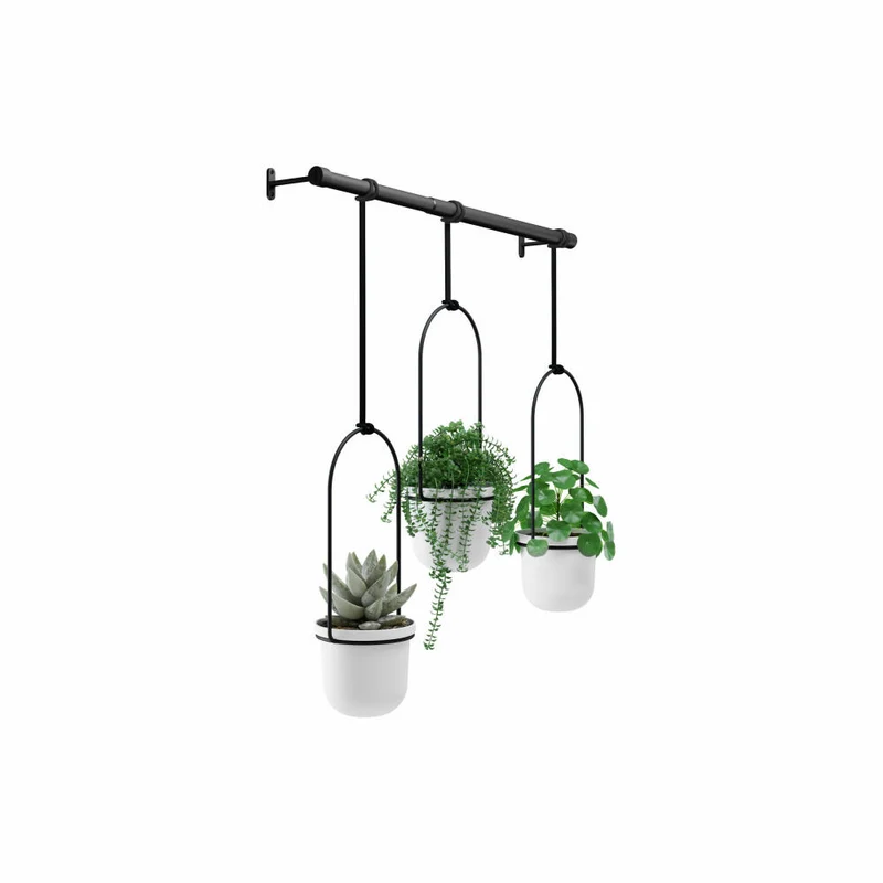 Umbra TRIFLORA Hängevase, Vasen, Hängepflanzgefäß, Fenster, Hängepflanzen, Küche, Wohnen, Weiß, 1011748-660