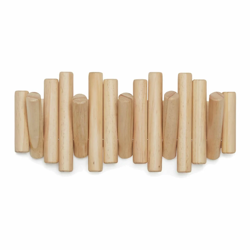 Umbra PICKET RAIL Wandhaken, Wandgaderobe, Gaderobe, Haken, Kleiderhaken, Kiefernholz, Natur, 1011471-390